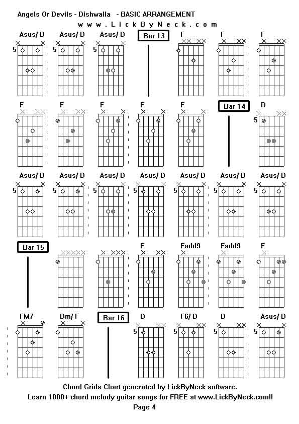 Chord Grids Chart of chord melody fingerstyle guitar song-Angels Or Devils - Dishwalla   - BASIC ARRANGEMENT,generated by LickByNeck software.